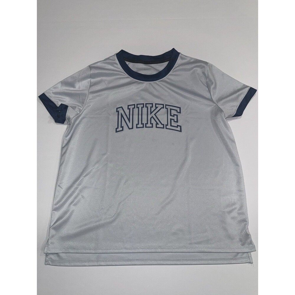Nike Running Womens T-Shirt Blue Small Regular Fit Athletic Mesh Logo Tee